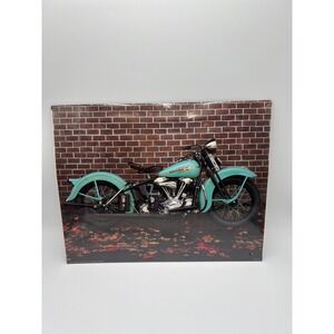 Harley Davidson Motorcycle Art Print 16x20 Teal Vintage Style Galaxy Pictures